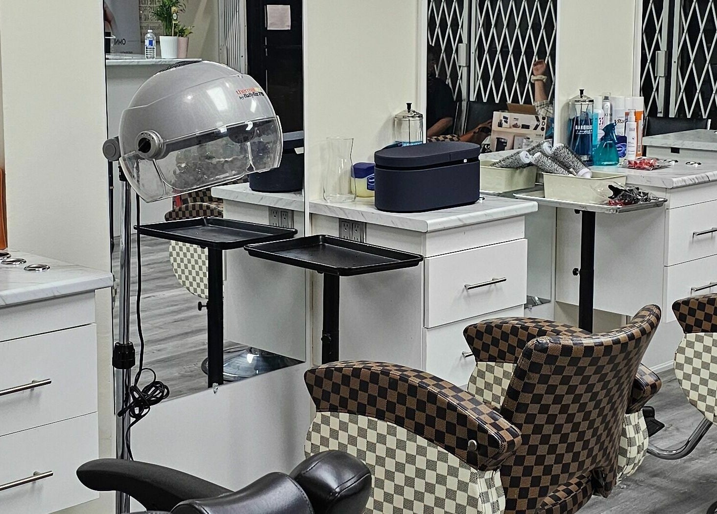 Elegant salon setting at Your Choice Salon And Spa in Mississauga, Ontario, CA showcasing styling chairs and equipment.