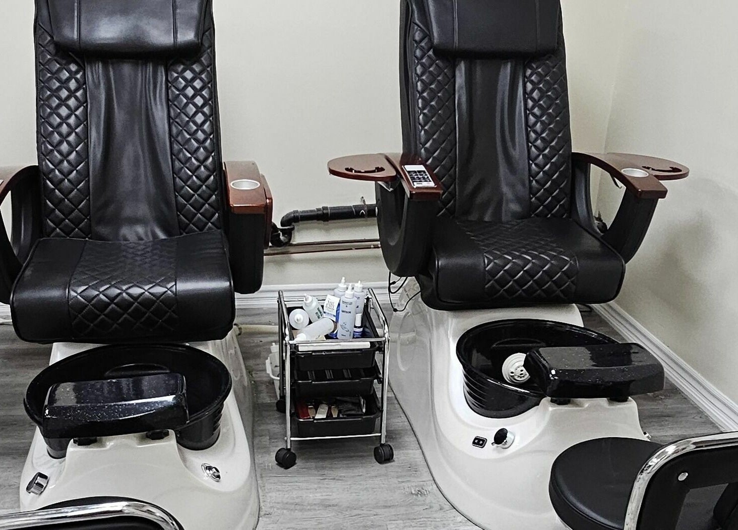 Pedicure chairs at Your Choice Salon And Spa in Mississauga, Ontario, CA, offering luxury and comfort.