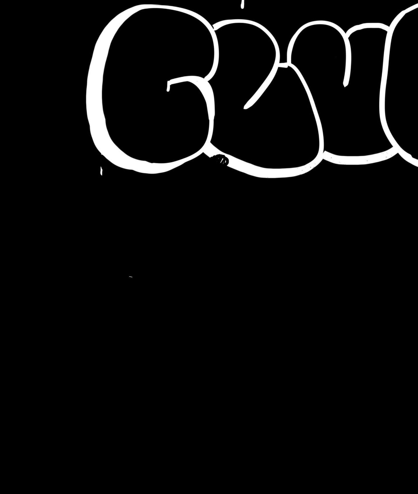 Graffiti blanco en H Club Callao 1419, Rosario, Santa Fe, AR, destacando un diseño artístico en fondo negro.