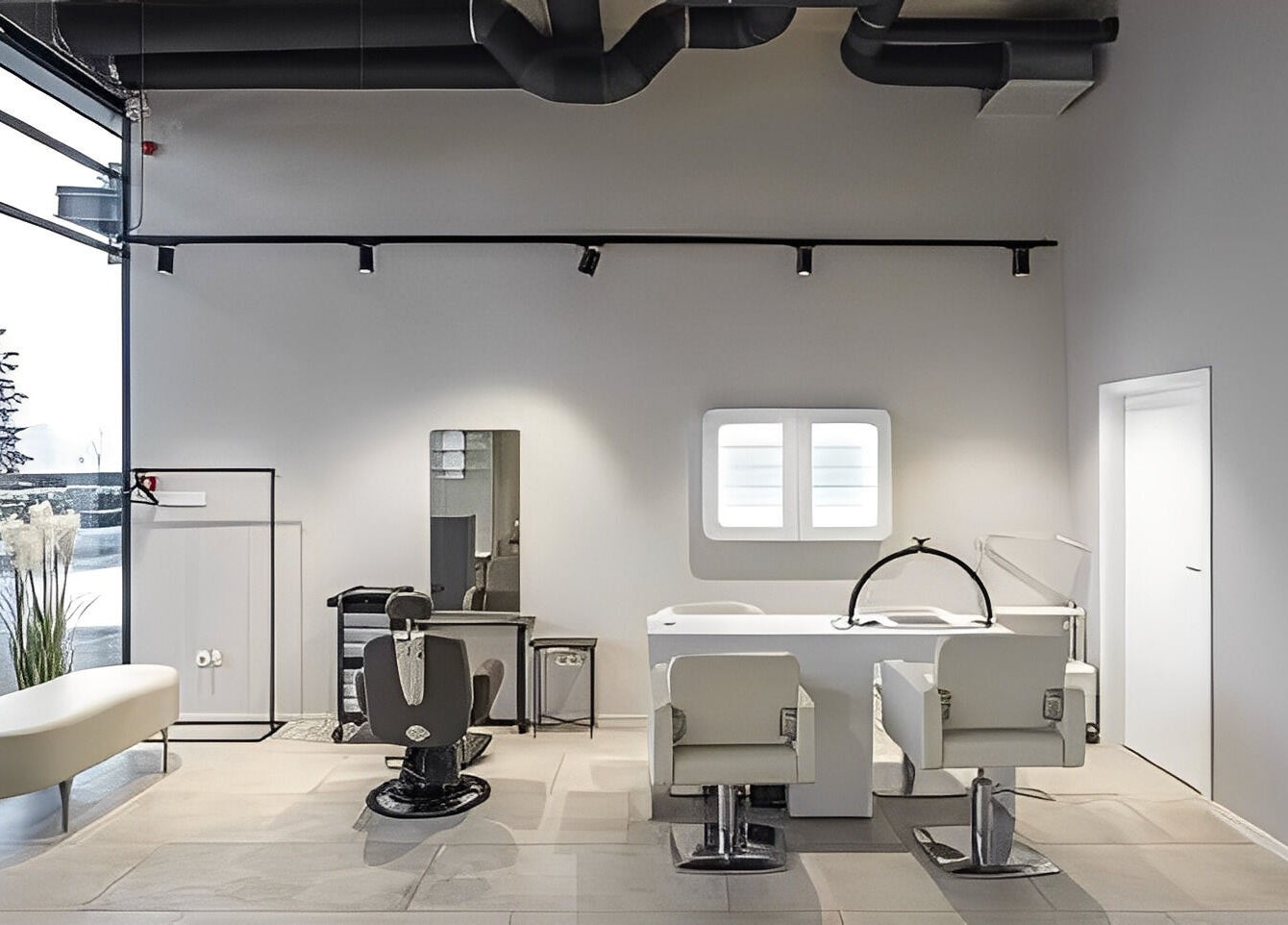 Модерен салон в 'Good Vibes', София, Софийска област, BG с удобни столове и изчистен дизайн.