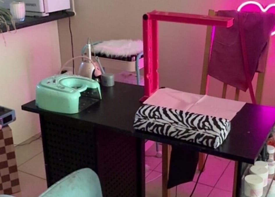 Modern nail station at Nails By Ruth Kimberley in Merrylands, New South Wales, AU with vibrant decor.