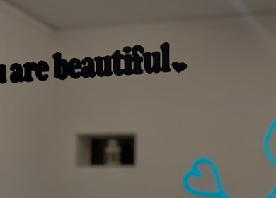 Wall art saying 'you are beautiful' at Giovana Victoria Lash Studio in Lisboa, Lisboa, PT.