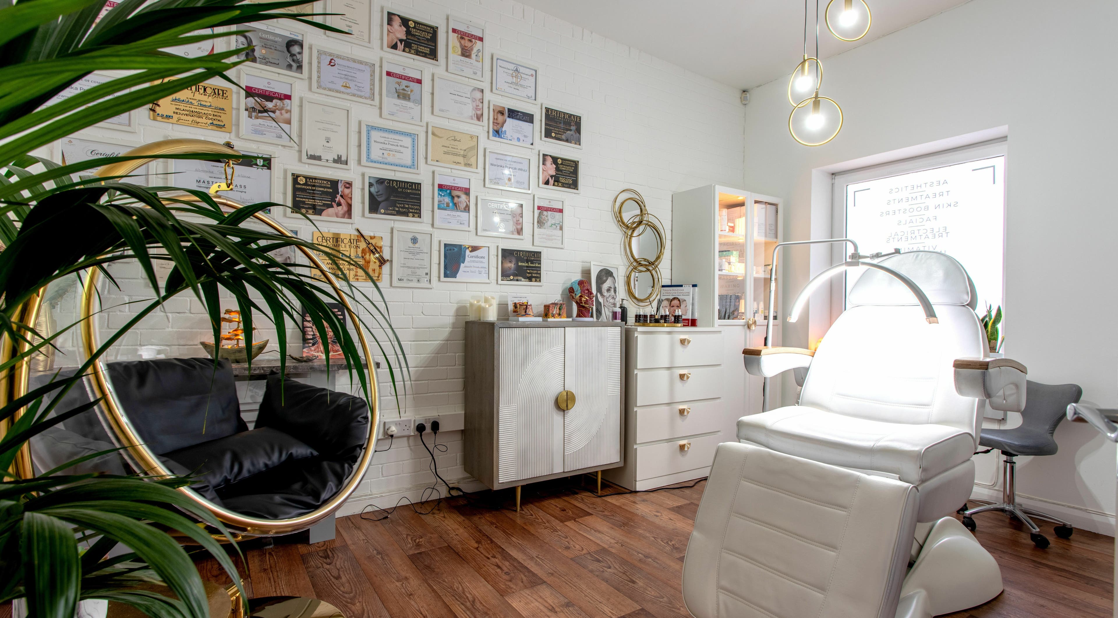 Elegant treatment room at Sweet Beauty Edinburgh LTD, Edinburgh, Scotland, GB, showcasing modern decor and seating.