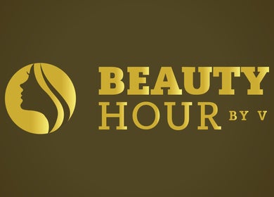 Beauty Hour By V logo in gold at St. Julian's, MT, showcasing elegance.