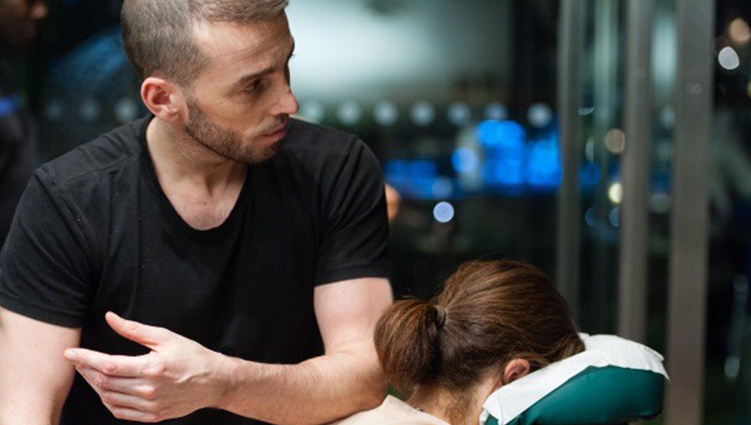 Massage therapy session at Bloomsbury House, London, England, GB.