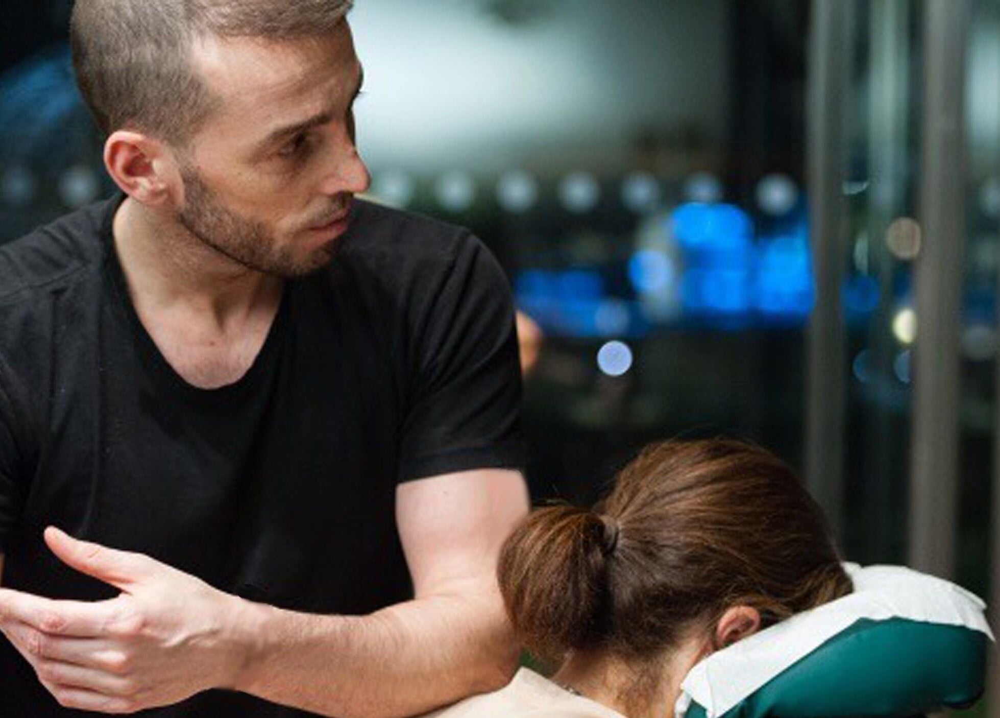 Massage therapy session at Bloomsbury House, London, England, GB.