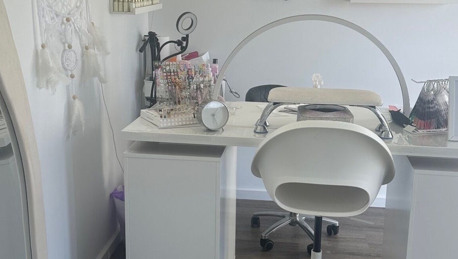 Modern nail station at Shadi Beauty in Blair Athol, South Australia, AU with elegant decor.