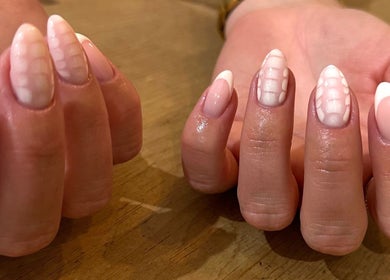 Elegant nail art featuring soft pastel designs at The Mani X Muse, Alrewas, England, GB.