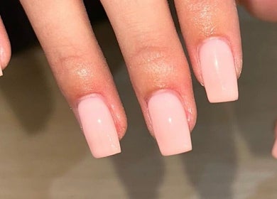 Elegant pink manicure at The Mani X Muse, Alrewas, England, GB showcasing refined nail styling.