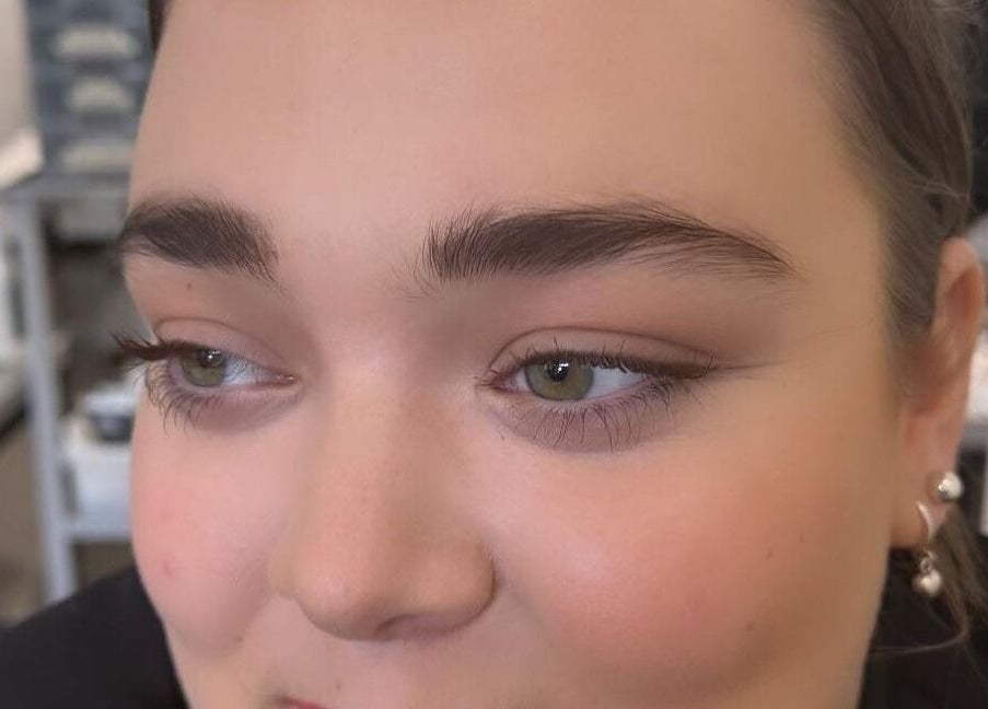 Close-up of expertly shaped eyebrows at Illume Beauty @ Jennifer's Hair Salon, Wauchope, New South Wales, AU.