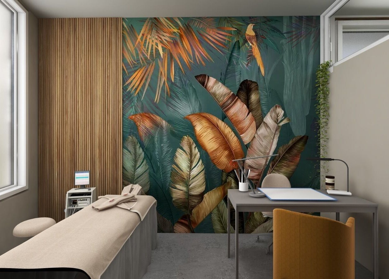 Sala estetica con decori tropicali presso Lash Lab Beauty Concept, Reggio Emilia, Emilia-romagna, IT.