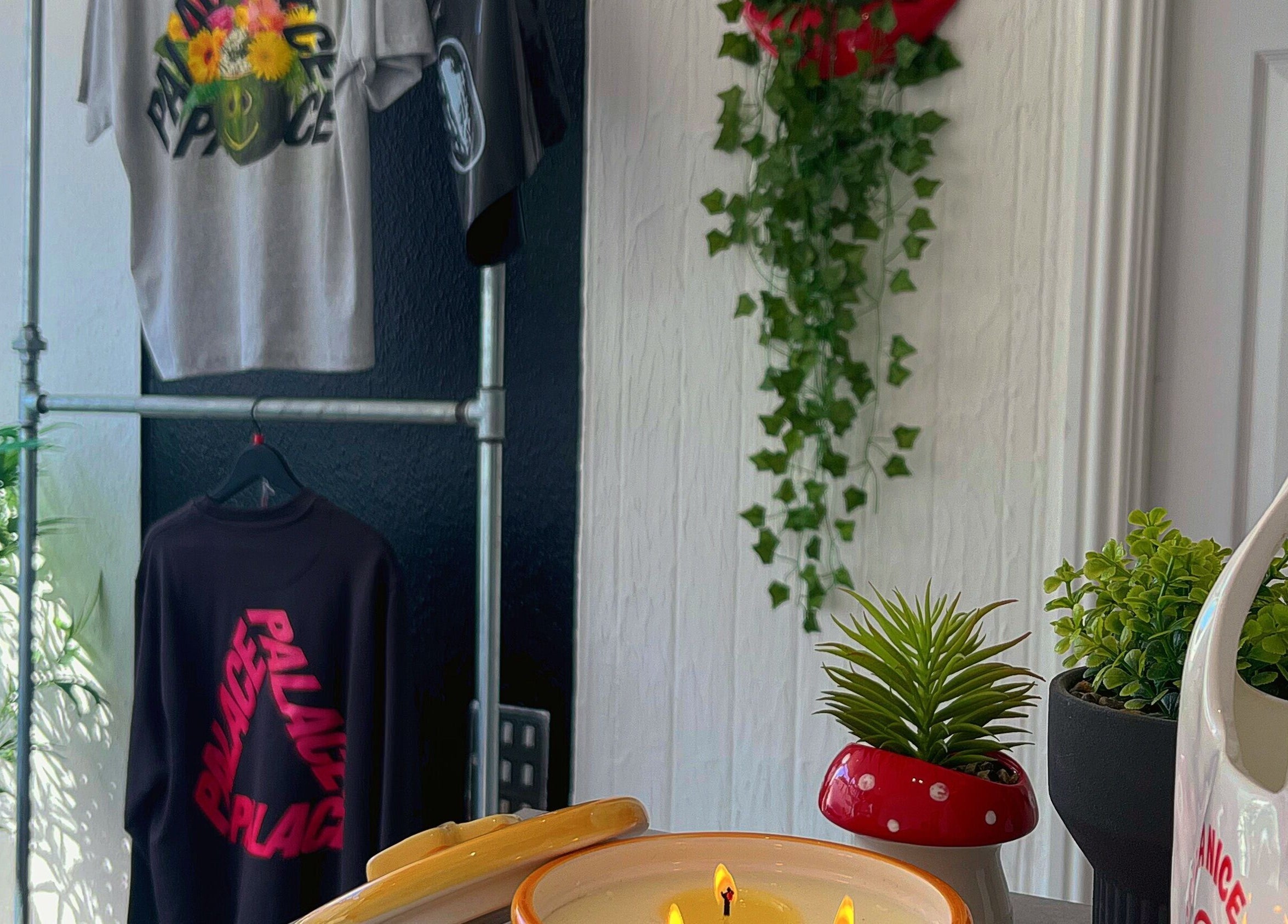 Element 85 Barbers in Leven, Scotland, GB featuring stylish decor and vibrant greenery.