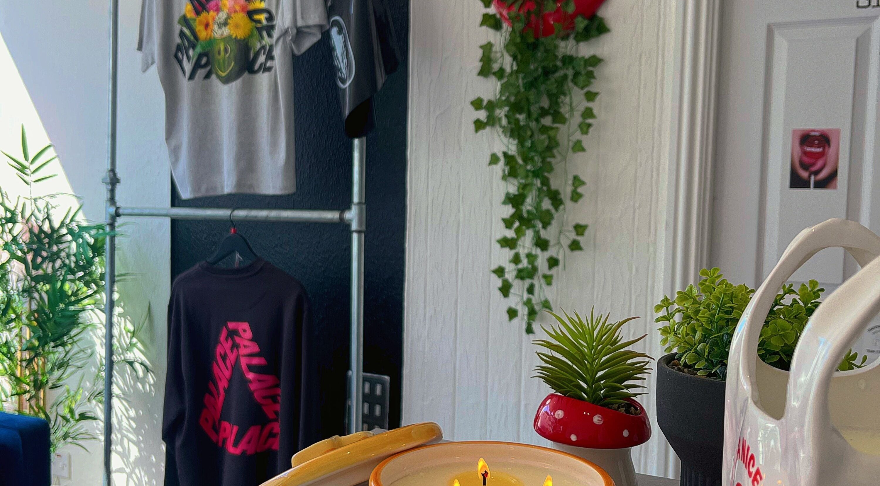 Element 85 Barbers in Leven, Scotland, GB featuring stylish decor and vibrant greenery.