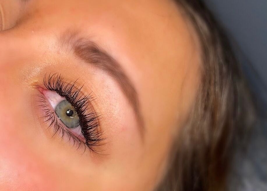 Close-up of eyelash extensions at Divine Beauty by Becks, Drayton Bassett, England, GB.