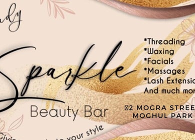Lady Sparkle Beauty Bar flyer showcasing services in Kimberley, Northern Cape, ZA.