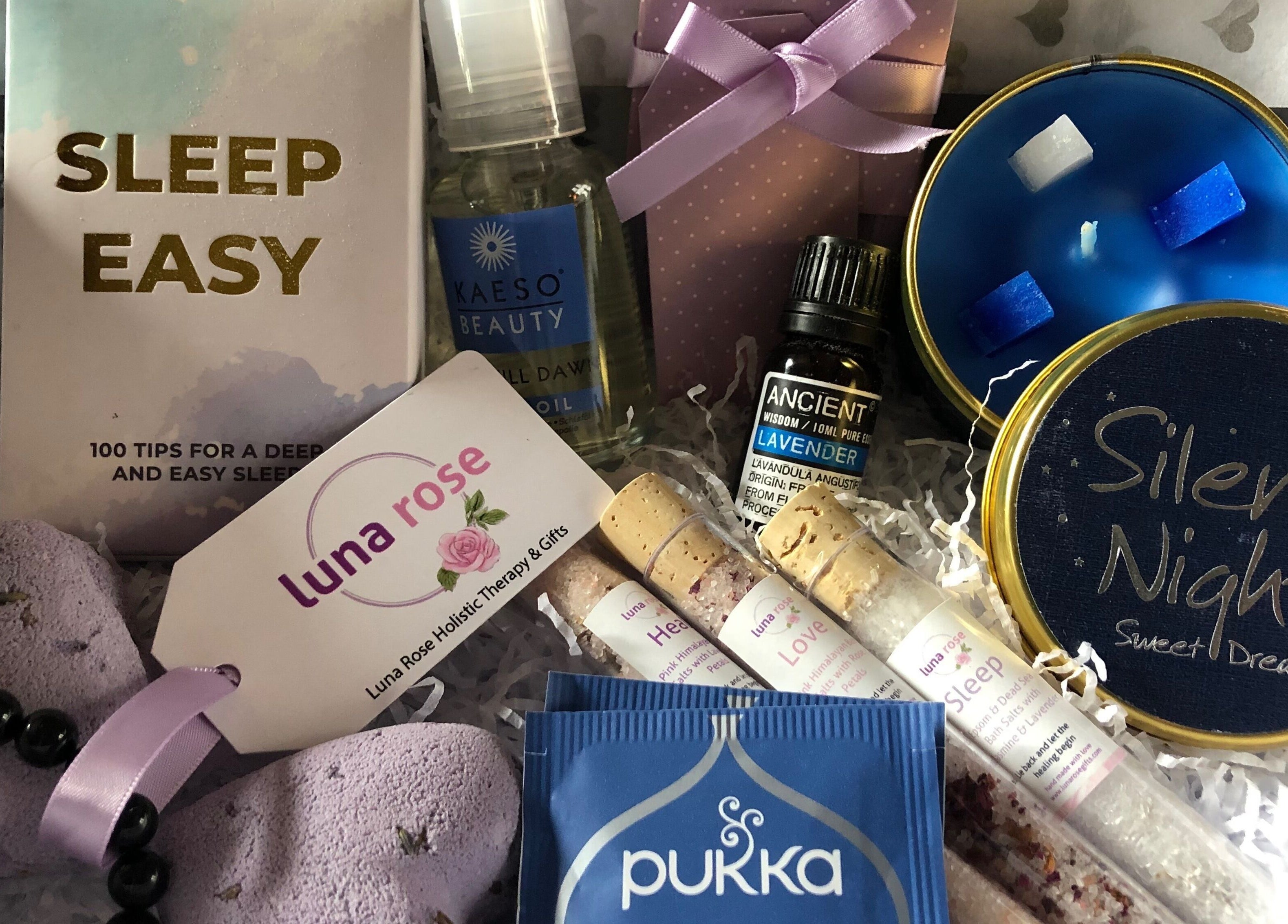 Luna Rose Holistic Therapy's sleep kit in Loughborough, England, GB featuring relaxing oils and candles.