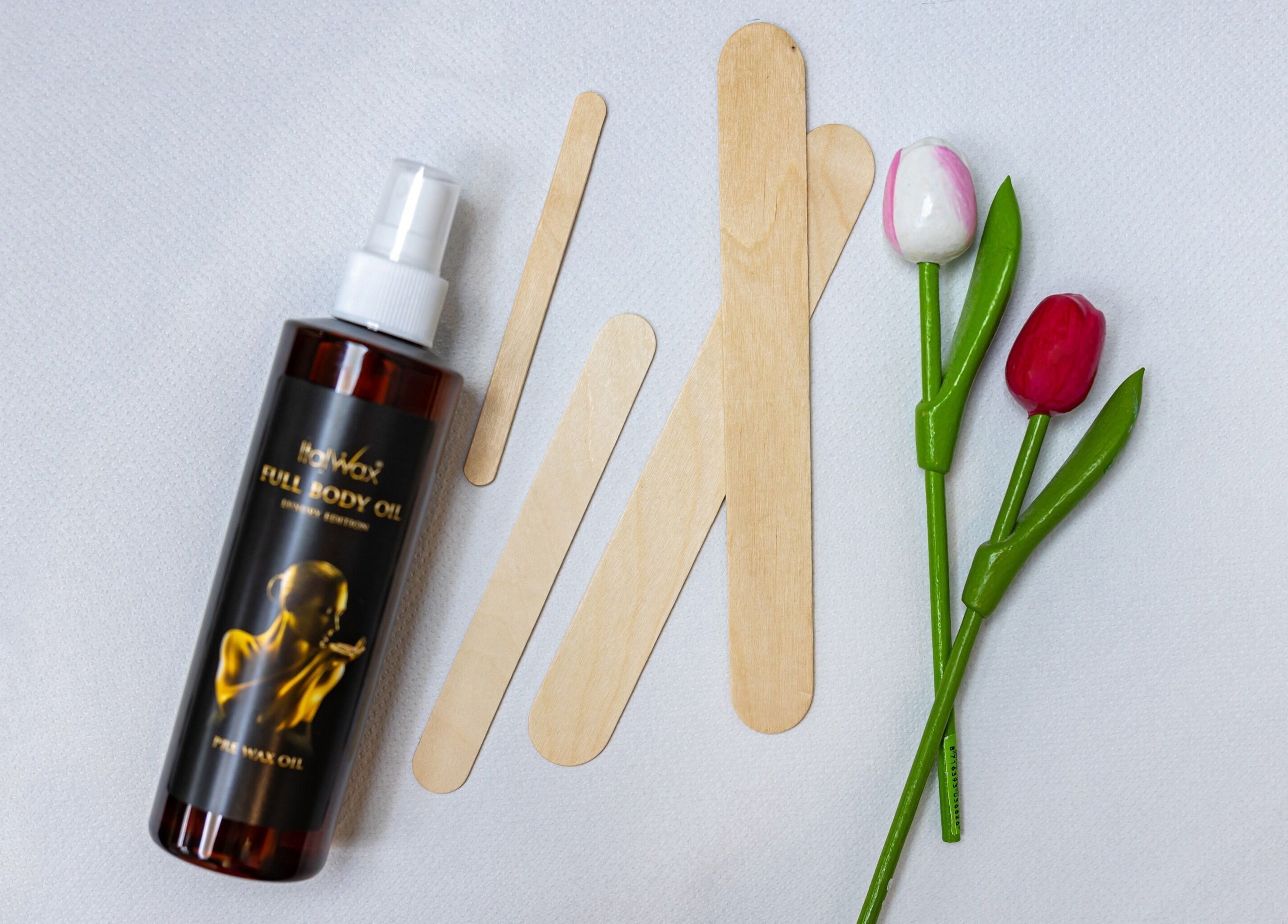 Luxury Wax Bar - Edgware Road displays waxing tools and oil, London, England, GB for a soothing beauty experience.