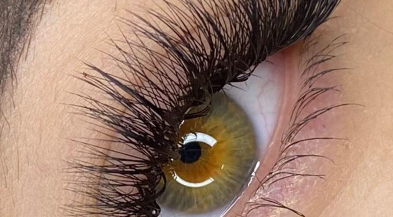 Close-up of enhanced eyelashes at De Bodega Salon and Spa, Doha, Doha Municipality, QA.