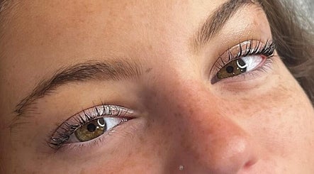 Close-up of enhanced eyelashes at Audreys Afterglow Esthetics and Permanent Cosmetics, Jackson, Ohio, US.