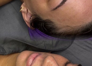 Two clients receiving beauty treatments at Audreys Afterglow Esthetics in Jackson, Ohio, US.