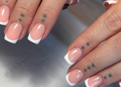 French manicure nails at Nailsby.S.B in Worthing, England, GB showcasing classic elegance.