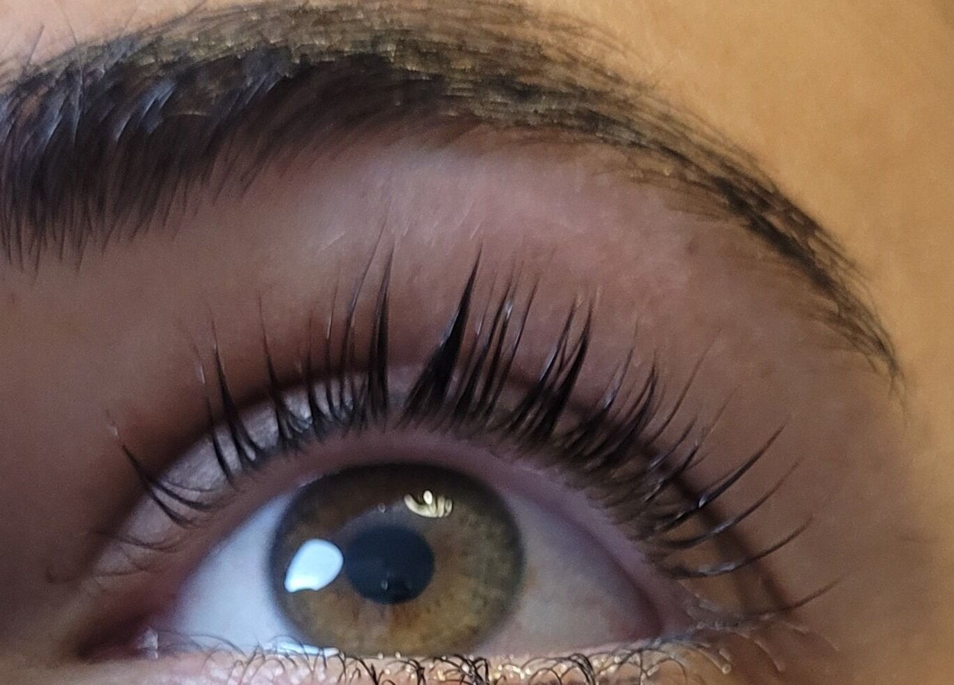 Close-up of natural eyelashes at Glam - Luxe by Lina E., Victoria Park, Western Australia, AU.
