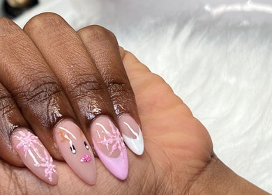 Elegant nail art designs at The Beauty Stop, Port of Spain, Port of Spain Corporation, TT.