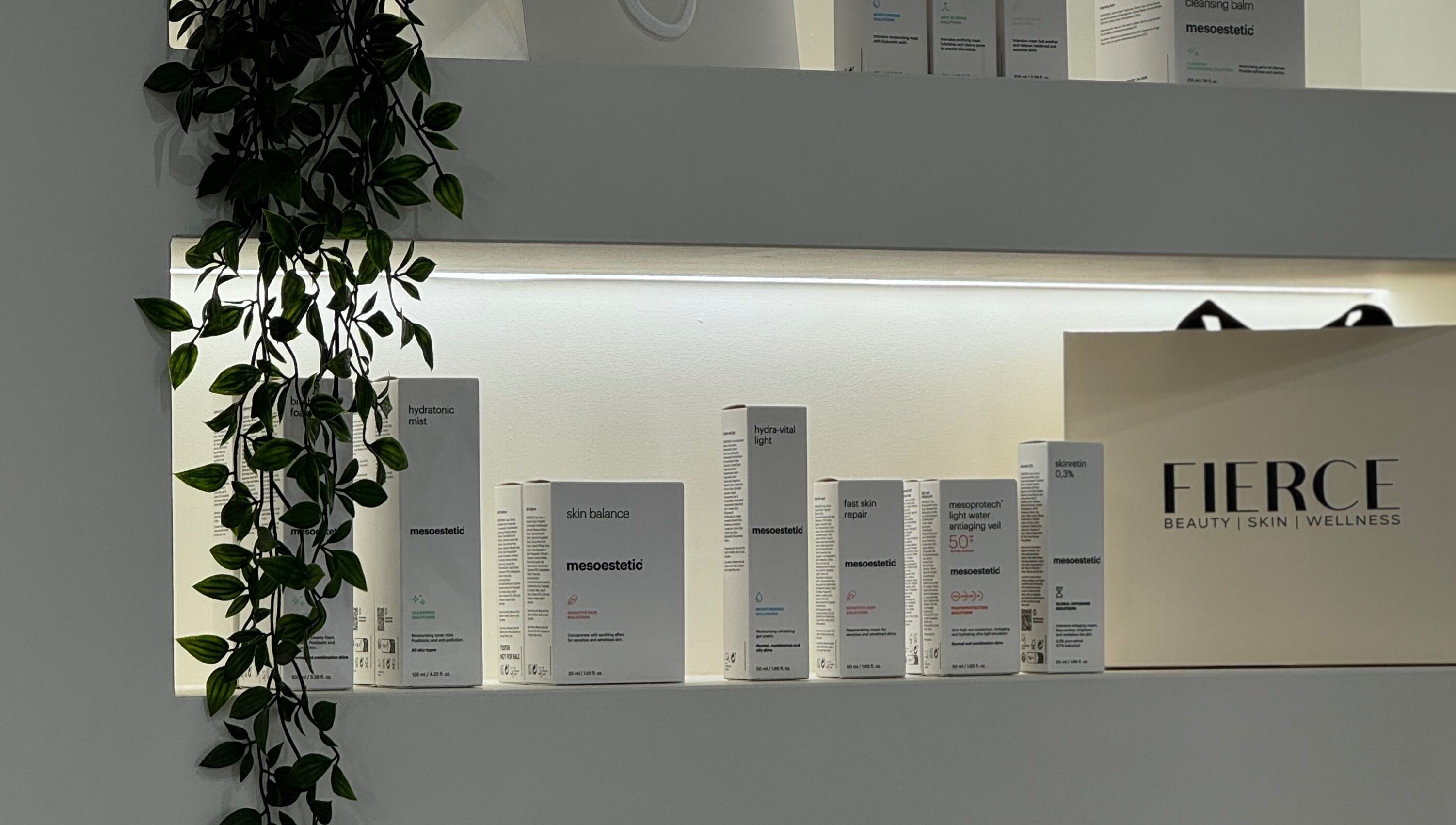 Fierce Wellness Ltd's elegant product display with skincare items in Ingatestone, England, GB.