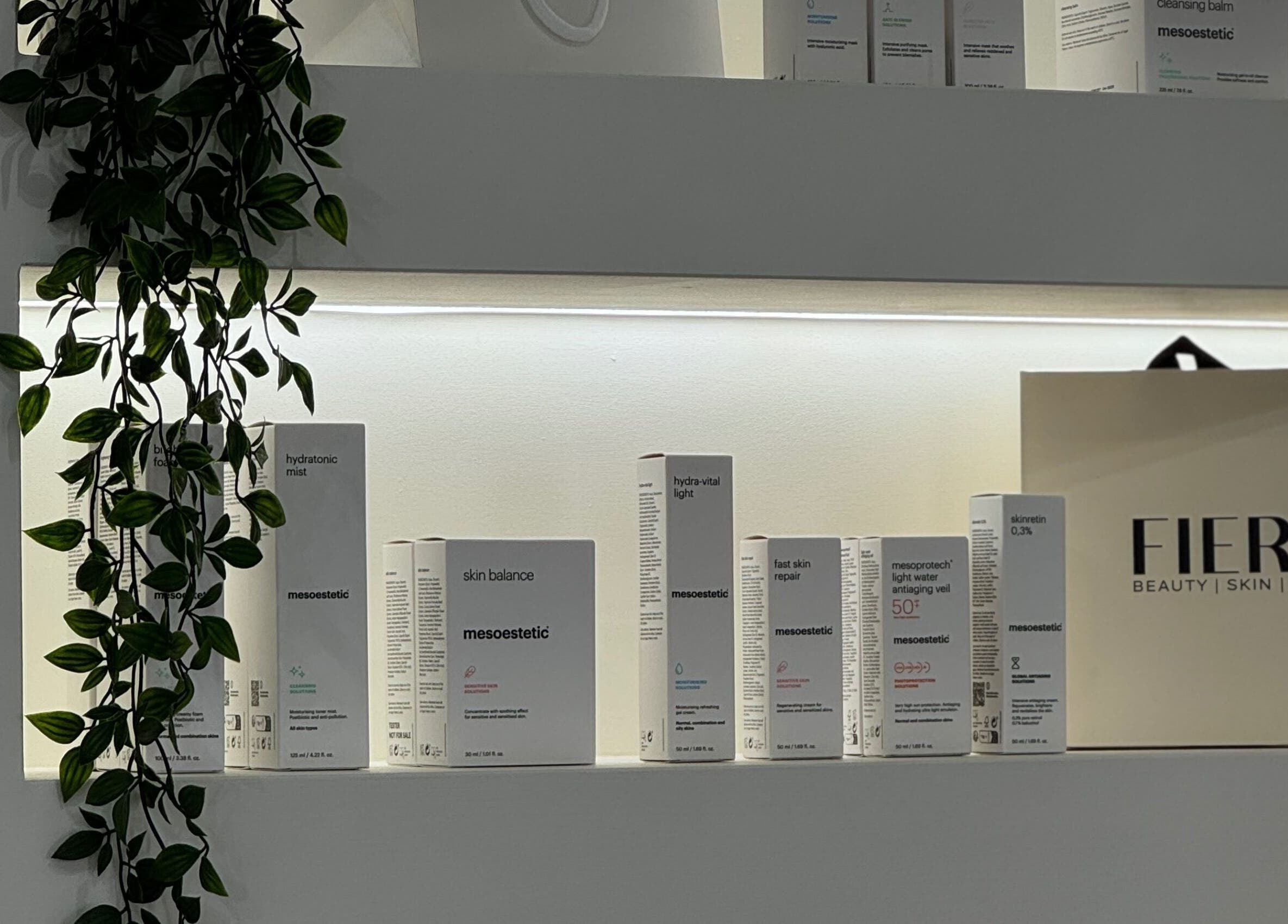 Fierce Wellness Ltd's elegant product display with skincare items in Ingatestone, England, GB.