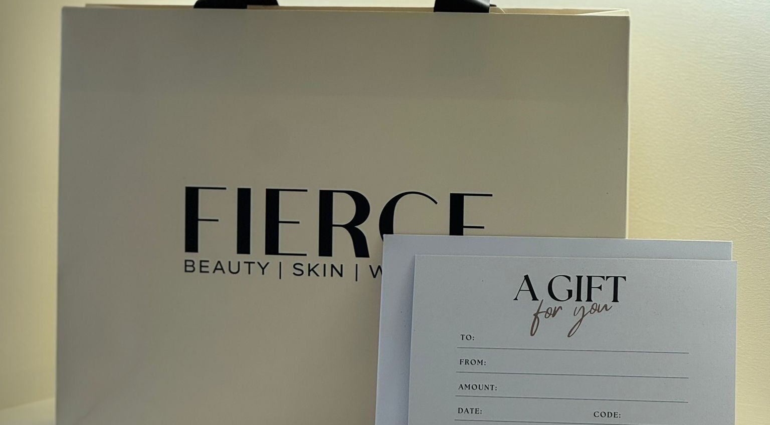 Gift voucher and bag from Fierce Wellness Ltd in Ingatestone, England, GB. Ideal for beauty and wellness gifts.