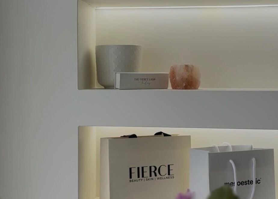 Elegant product display at Fierce Wellness Ltd, Ingatestone, England, GB featuring beauty bags and decor.