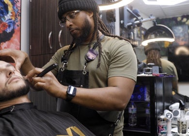 Professional barber detail work at House Of Brix, Coral Springs, Florida, US. Modern barbering techniques.
