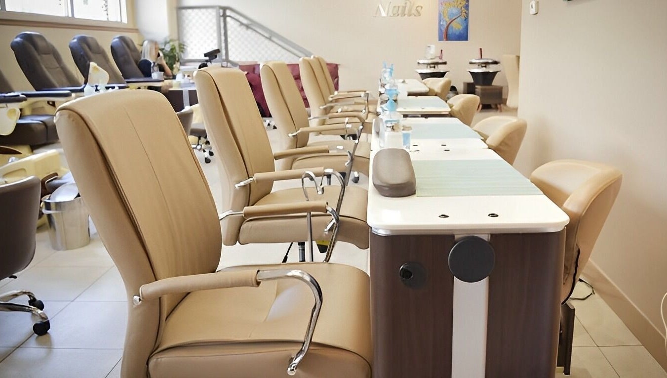 Modern pedicure chairs at Classy Nails in Denver, Colorado, US, showcasing comfort and style.