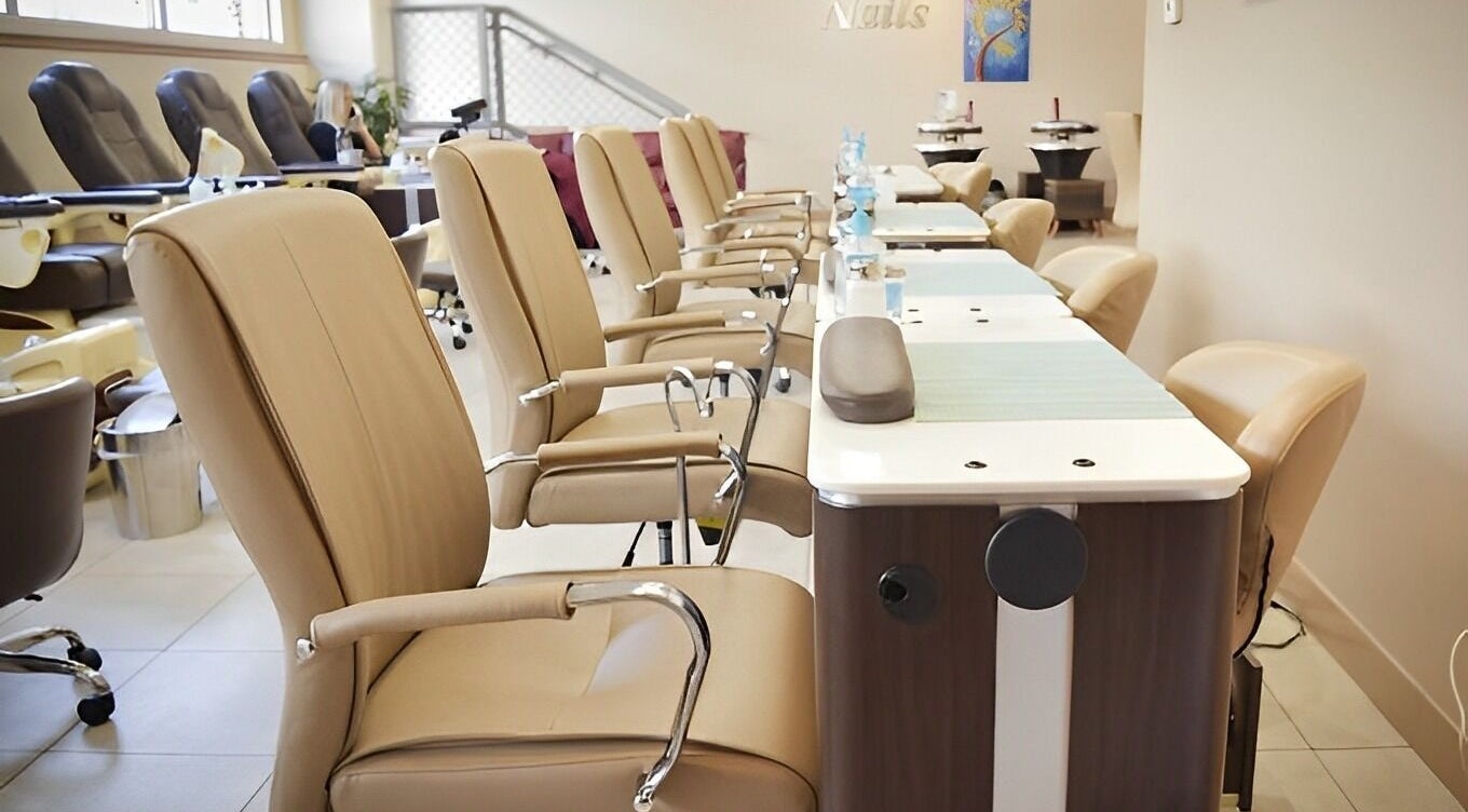 Modern pedicure chairs at Classy Nails in Denver, Colorado, US, showcasing comfort and style.