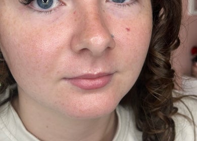 Close-up of a woman's radiant, natural skin at Niamh & Michelle's Beauty Room, Ballineen, IE.