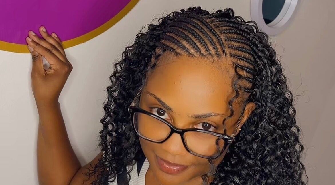 Intricate braided hairstyle showcased at Beauty Beyond Expectation, Windhoek, Khomas Region, NA.