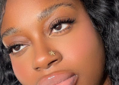 Close-up of a woman's eye with lush lashes at Bynndll, Ajax, Ontario, CA.