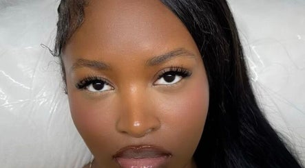 Close-up of a stunning makeup look at Bynndll, Ajax, Ontario, CA, showcasing flawless skin and defined lashes.
