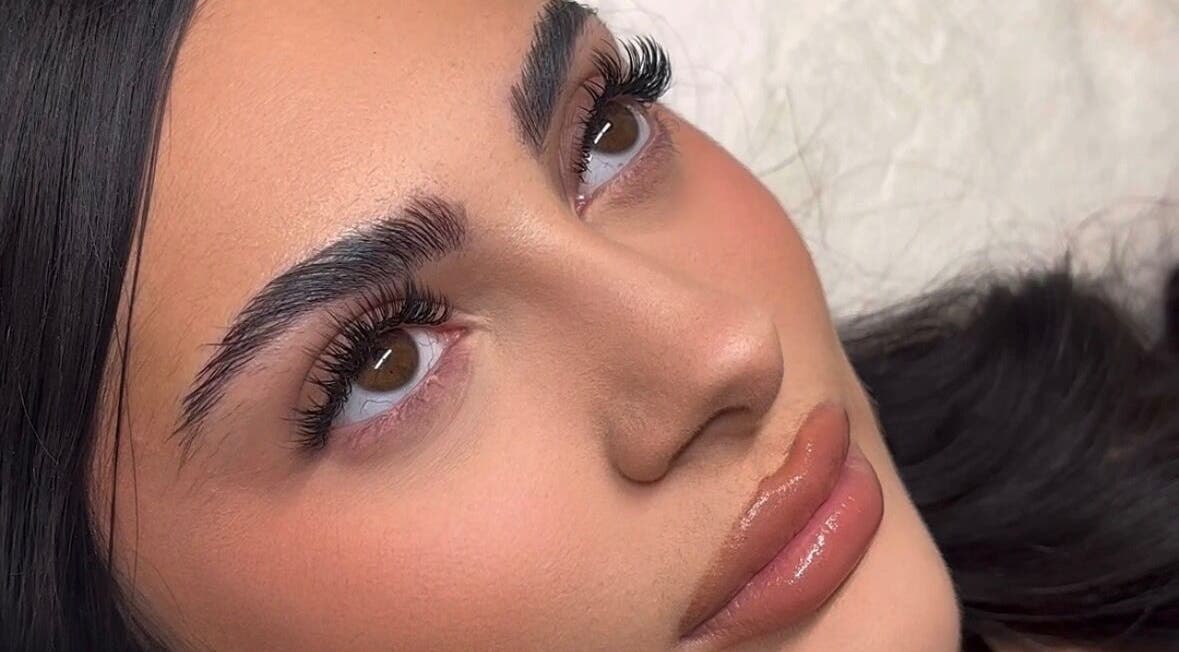 Close-up of elegant eyelash enhancements at Bynndll, Ajax, Ontario, CA, showcasing expert beauty artistry.