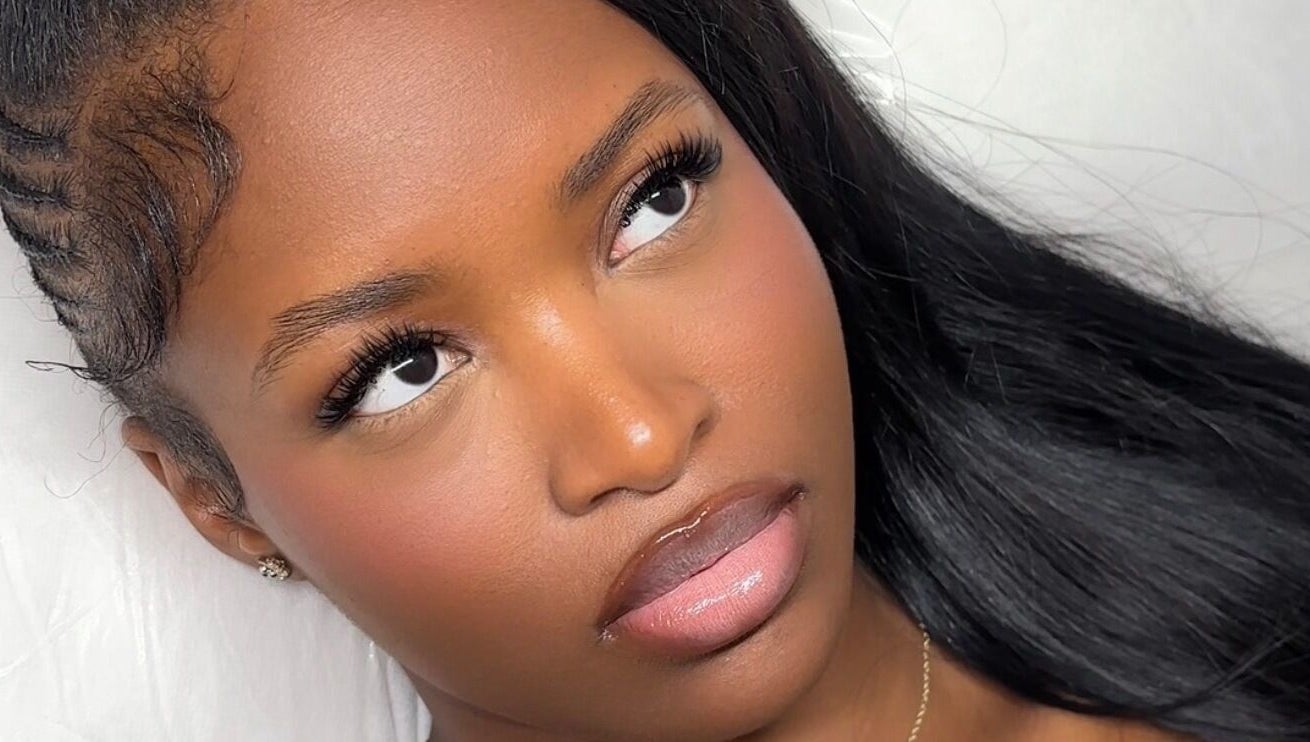 Close-up of a woman's face with flawless makeup at Bynndll, Ajax, Ontario, CA.
