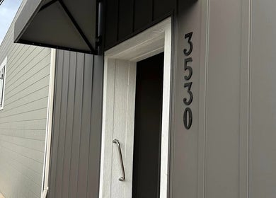Entrance of Nail Perfection in Armstrong, British Columbia, CA with modern design.