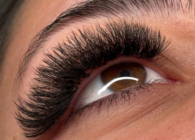 Close-up of eye with voluminous lashes at Ethereal Beauty, Ascot, Queensland, AU. Formerly The Lashly Co.
