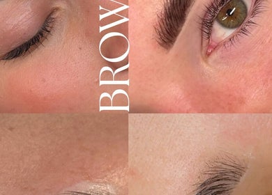Close-up of expertly sculpted eyebrows at Ethereal Beauty in Ascot, Queensland, AU showcasing detailed artistry.
