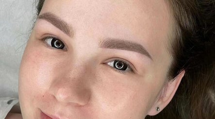 Close-up of perfect eyebrows at Lashqueencoco POINT COOK, Melbourne, Victoria, AU.