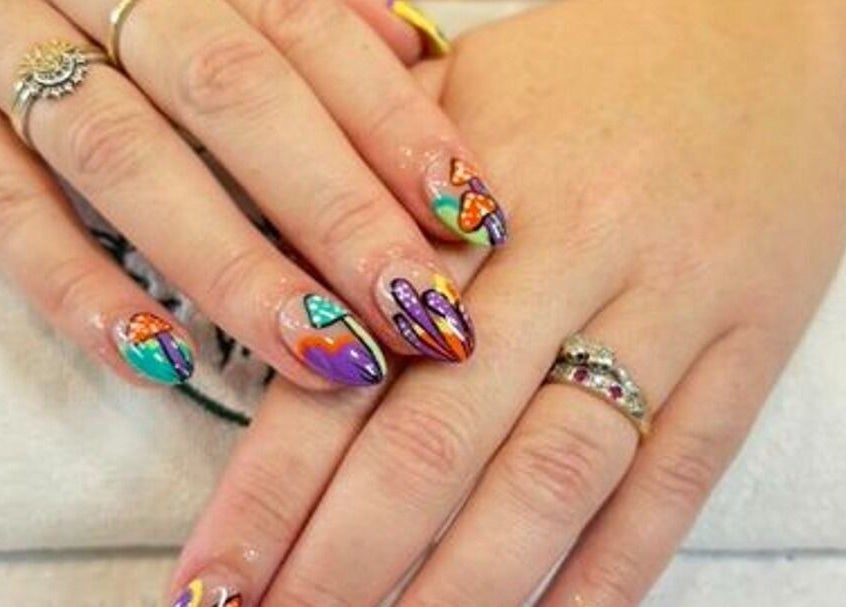 Colorful nail art design at D.T Nails Spa Yarrabilba, Yarrabilba, Queensland, AU showcasing elegance and creativity.