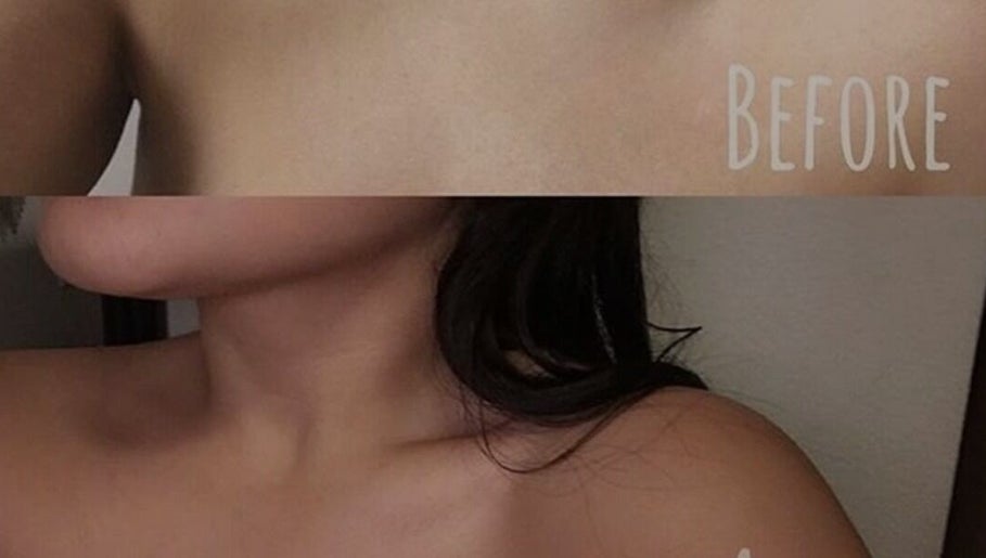 Before and after tanning at Sunset Tanning & Aesthetics in Mosgiel, Otago, NZ, showcasing enhanced skin glow.