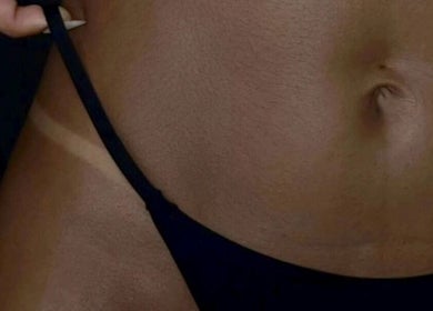 Close-up of a fresh tan line from Sunset Tanning & Aesthetics, Mosgiel, Otago, NZ
