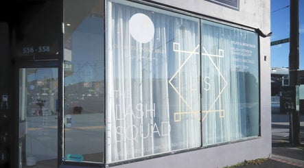 Front view of The Lash Squad beauty salon in Melbourne, Victoria, AU showcasing its modern storefront.