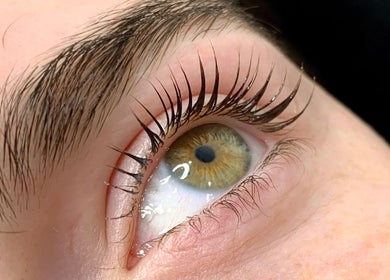 Close-up of enhanced lashes from The Lash Squad, Melbourne, Victoria, AU.