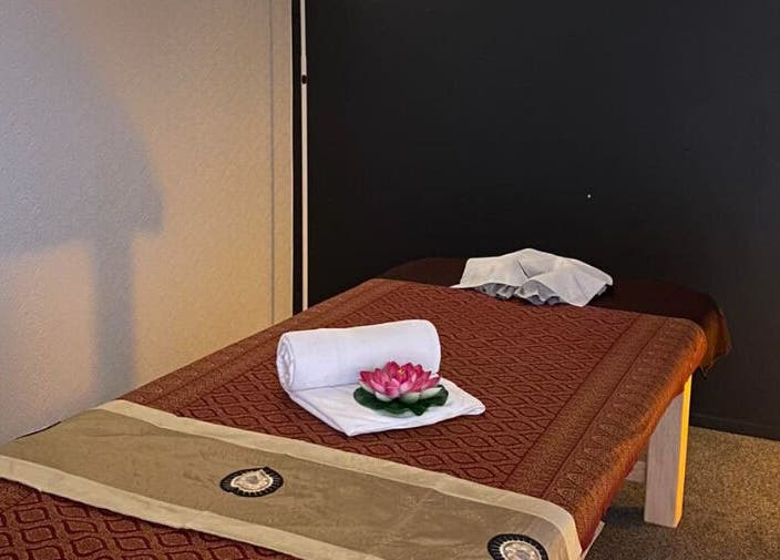 Relaxing massage table setup at Belmont Thai Massage Station, Auckland, Auckland, NZ.